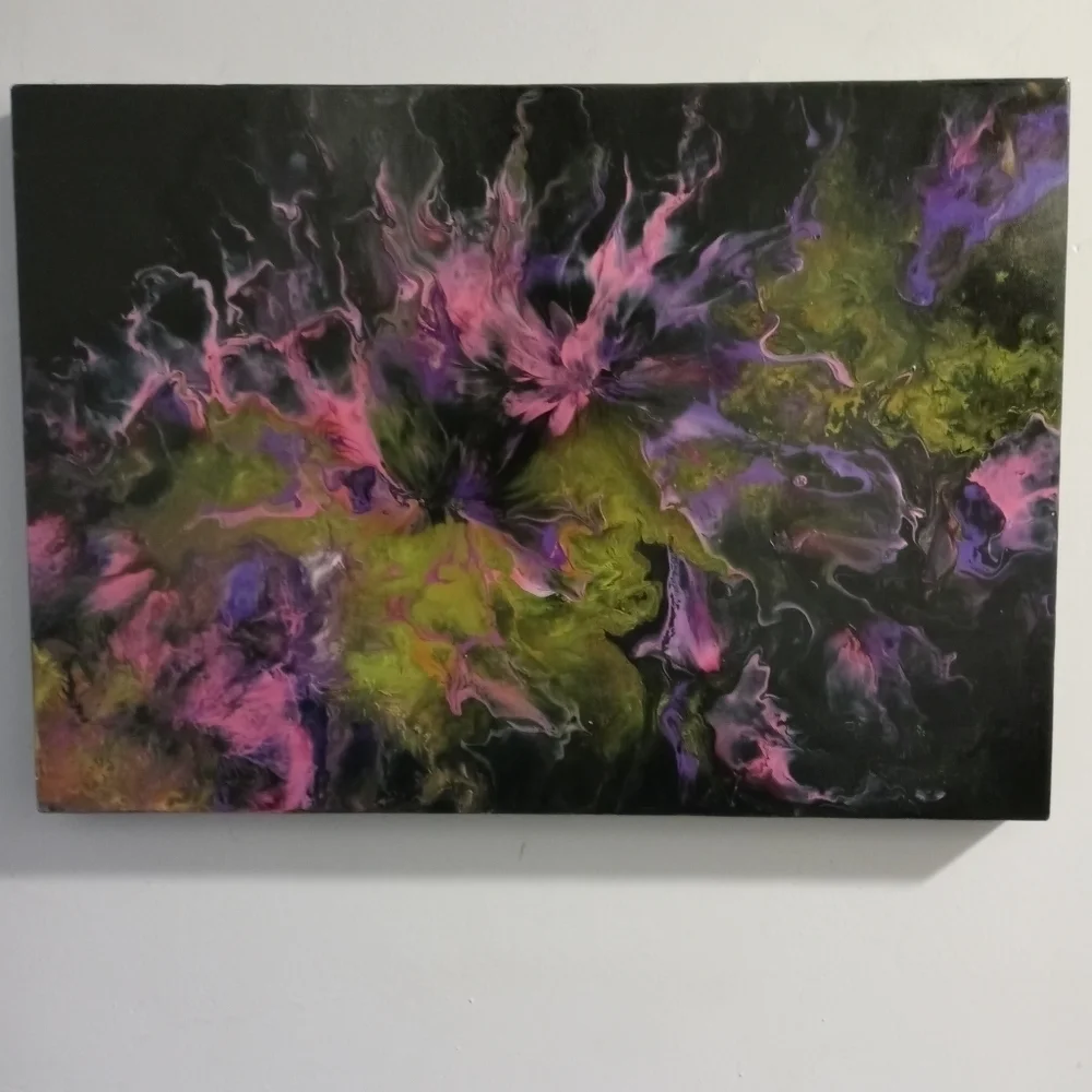 Acrylic abstract canvas painting